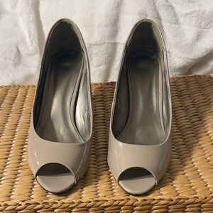 Nude/Beige Peep-Toe Heels Size 9